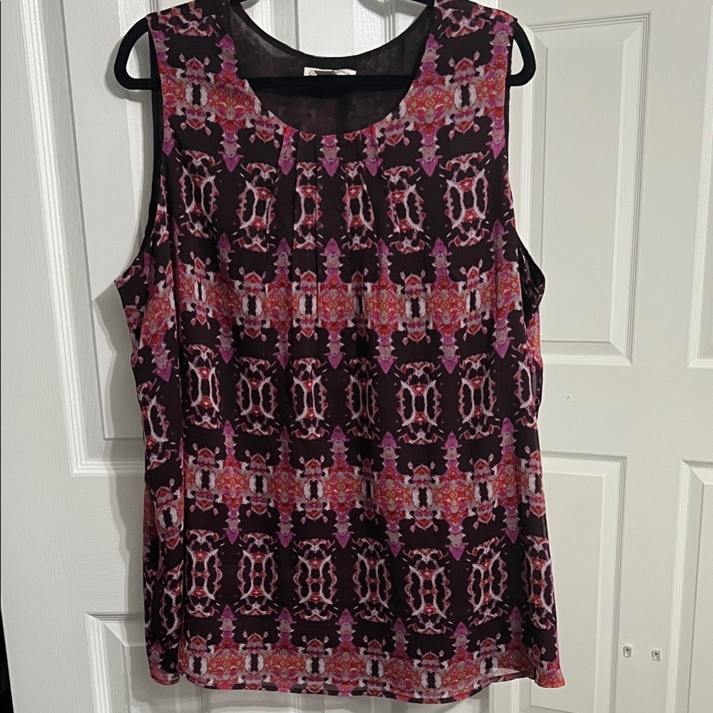 Coldwater Creek Vibrant Pink and Black Tank Top